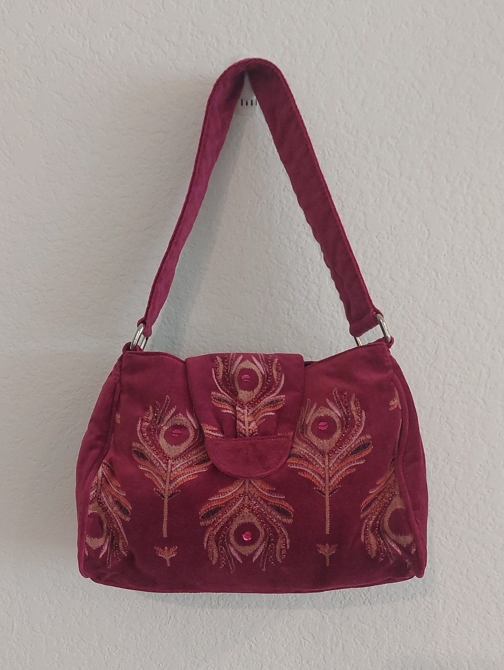 Vintage OLD NAVY Dark Fuschia Velvet Purse NWOT